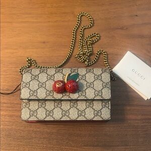 Gucci Cherries Mini Wallet on Chain